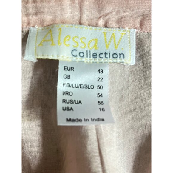 Womens Tunic Pink Lace Trim Smocked Front Button-Down Blouse Size 16 EC 46" Bust - Picture 6 of 6